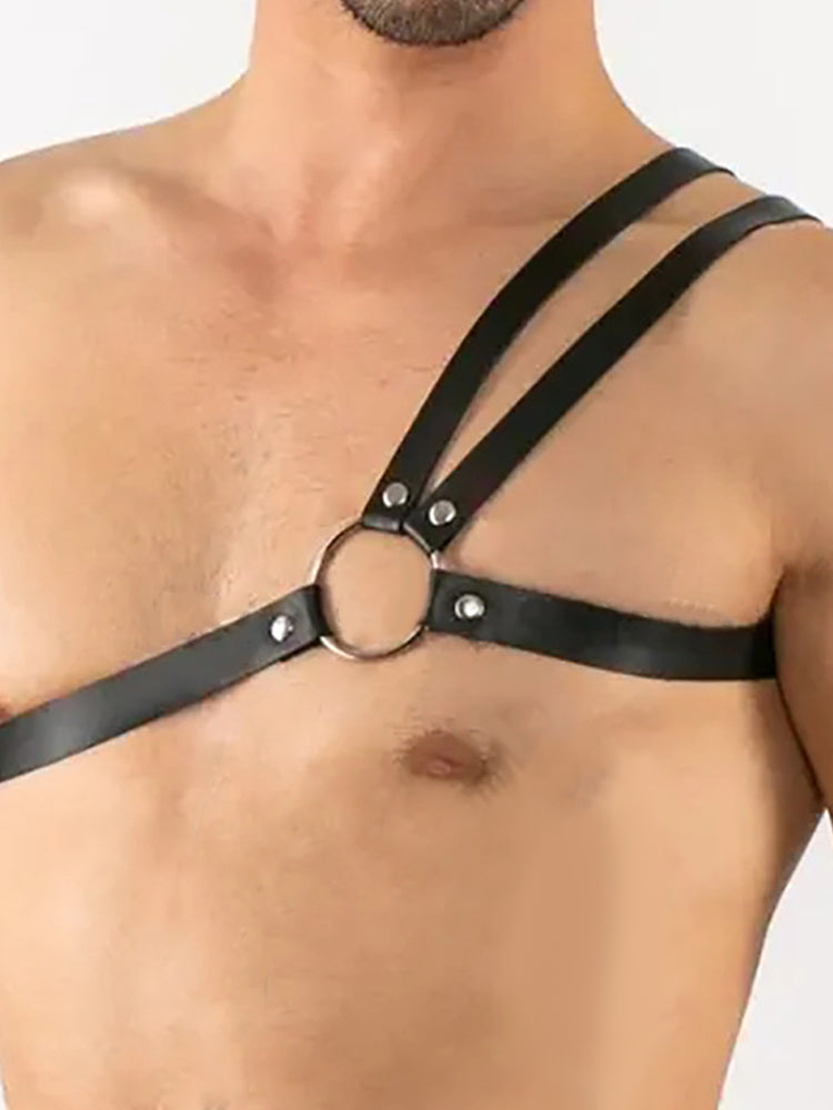 BLACKRISS™Men's Special Prop Leather Restraint Belt Harness-Blackriss