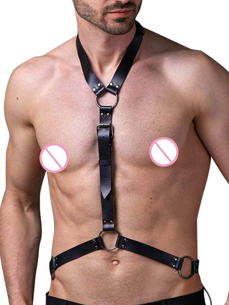 BLACKRISS™Men's Adjustable Flirt Restraint Harness - Black-Blackriss