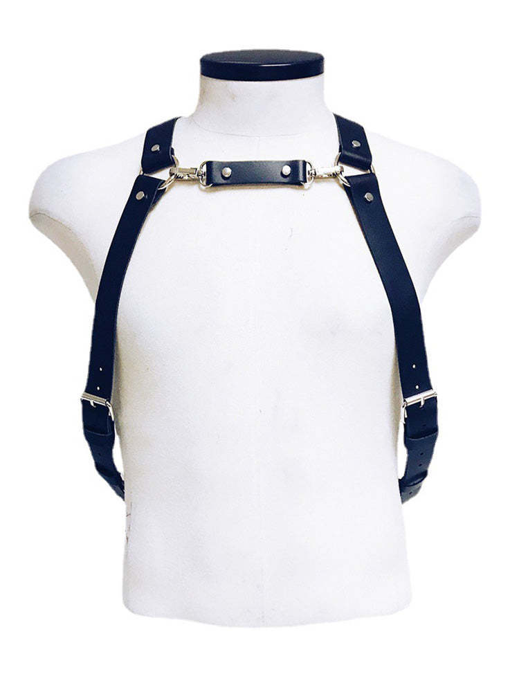 BLACKRISS™Men's Leather Restraints Shoulder Strap Harness - Black-Blackriss
