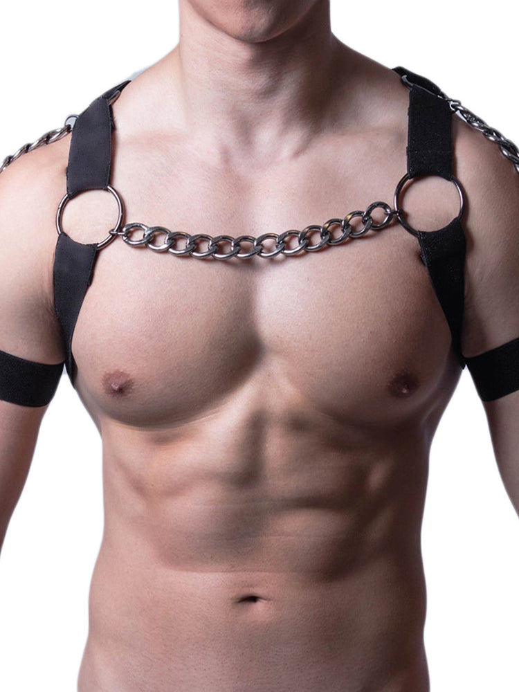 BLACKRISS™Men's Body Chain Leather Strap - Black-Blackriss