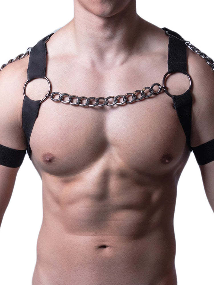 BLACKRISS™Men's Body Chain Leather Strap - Black-Blackriss