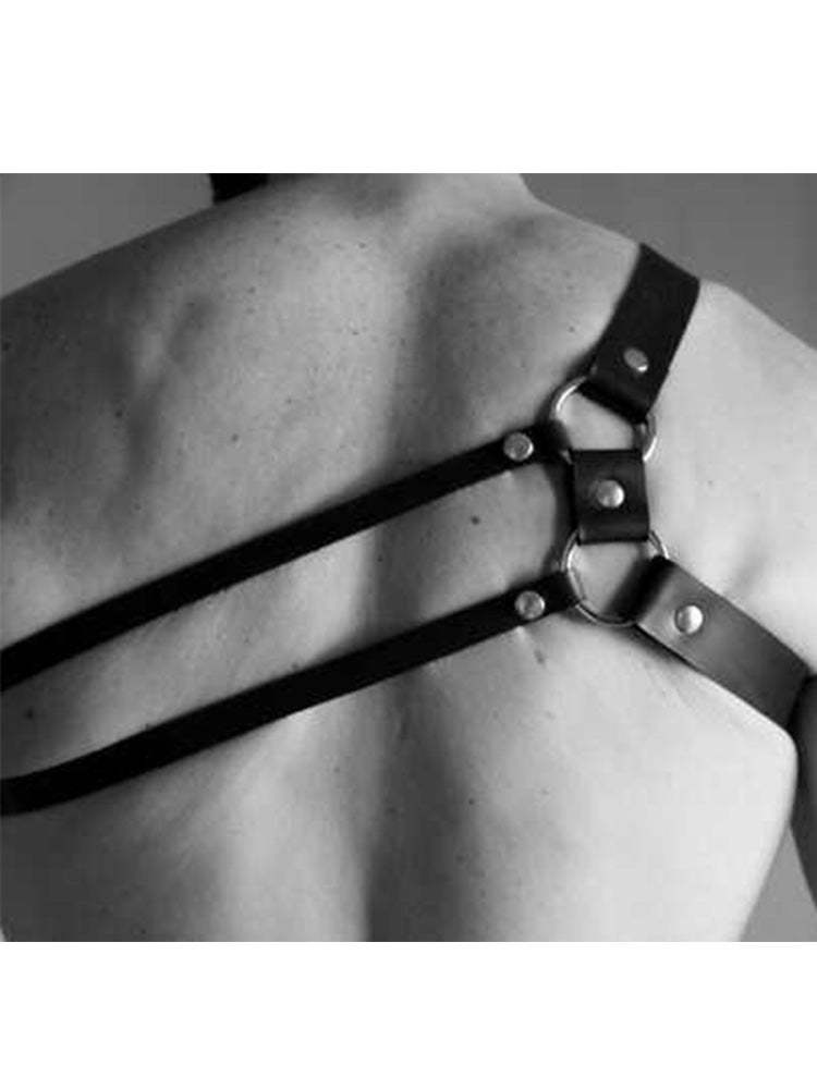 BLACKRISS™Men's Strap Leather Strap Harness - Black-Blackriss
