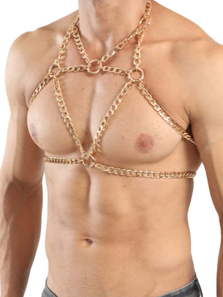 BLACKRISS™Men's Body Chain Harness - Gold-Blackriss