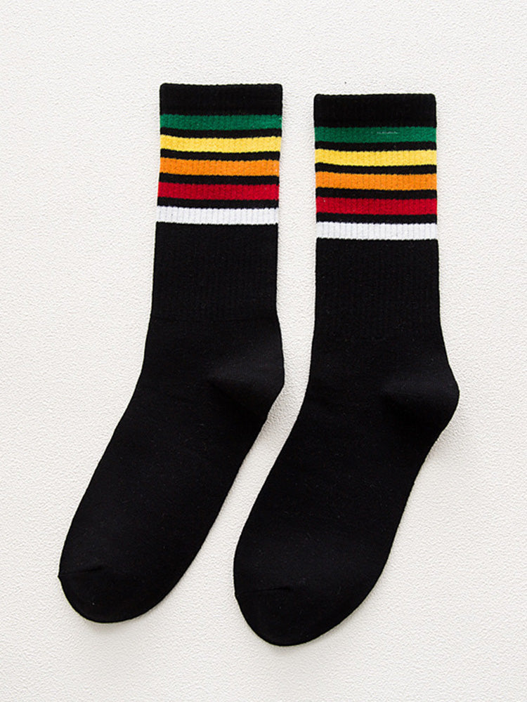 BLACKRISS™Rainbow Striped Cotton Sports Socks-Blackriss