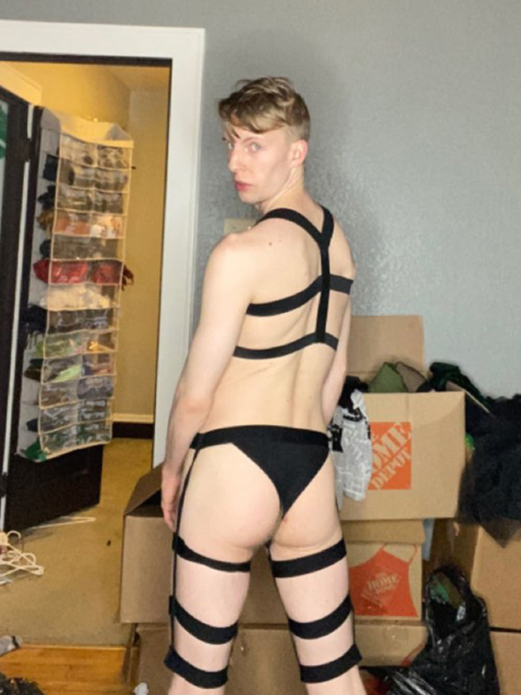 BLACKRISS™Elastic Harness Briefs Socks Set 3 Piece Outfit-Blackriss