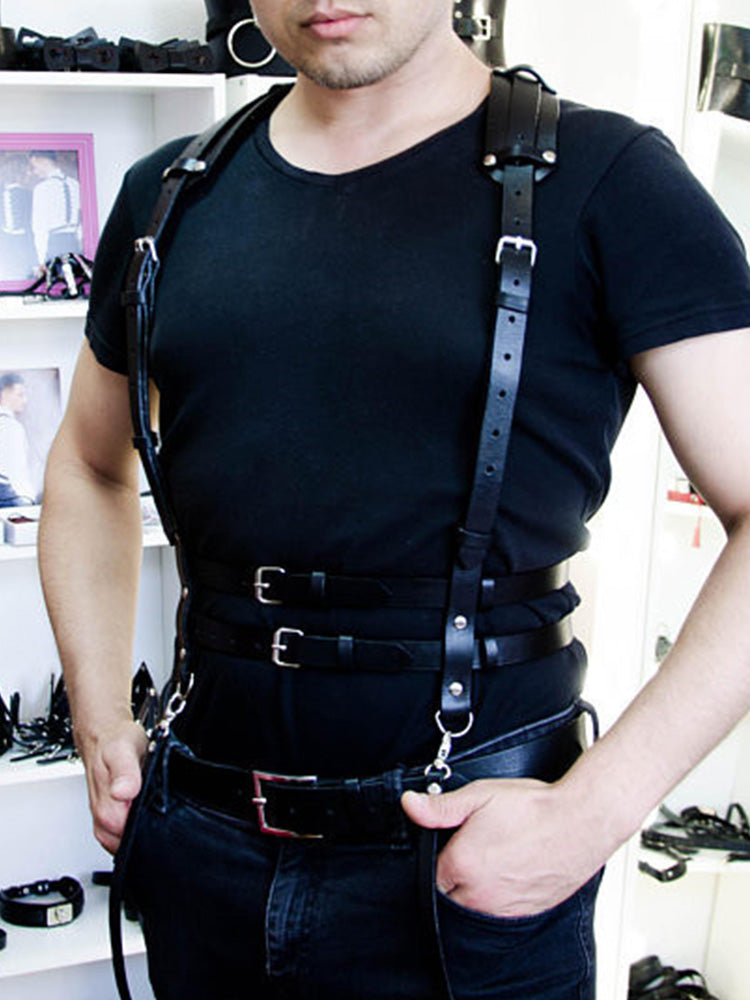 BLACKRISS™Men's Pin Buckle Belt Harness - Black-Blackriss