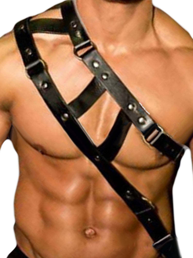 BLACKRISS™Couple Flirting Pu Leather Bondage Straps Harness-Blackriss