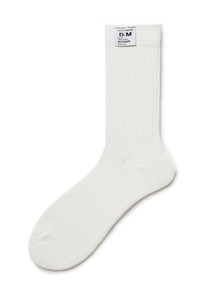 BLACKRISS™Men's Solid Color Letter Thick Terry Cotton Stockings-Blackriss