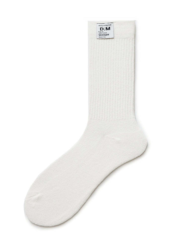 BLACKRISS™Men's Solid Color Letter Thick Terry Cotton Stockings-Blackriss