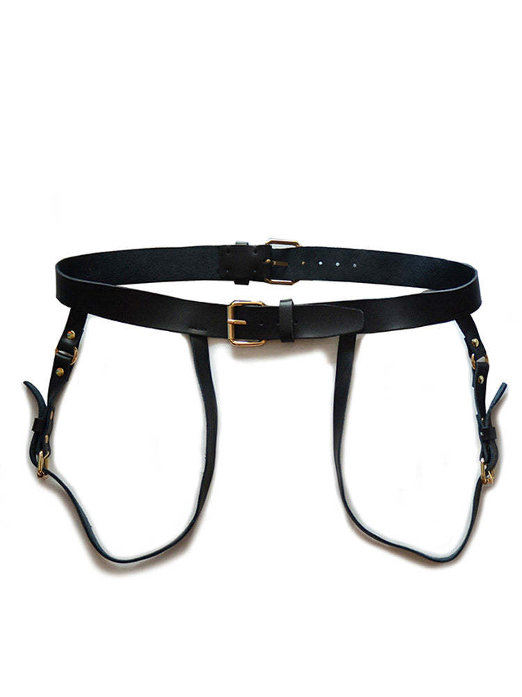 BLACKRISS™Men's Accessories Leather Double Belt Binding Bondage-Blackriss
