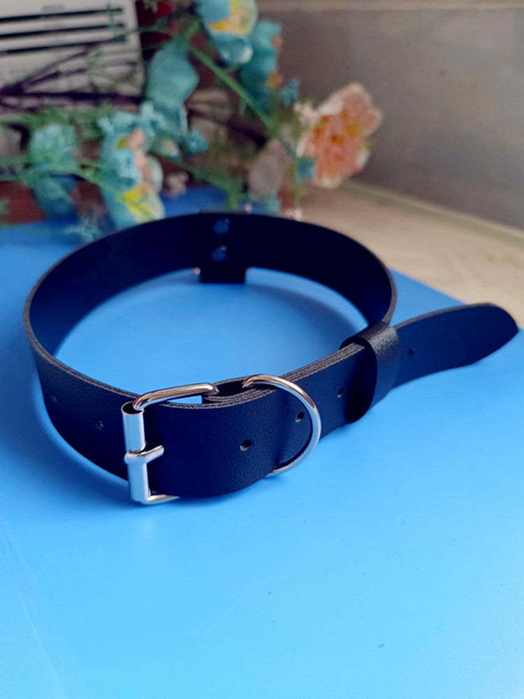 BLACKRISS™Classic Leather Collar Choker Necklace- Black-Blackriss