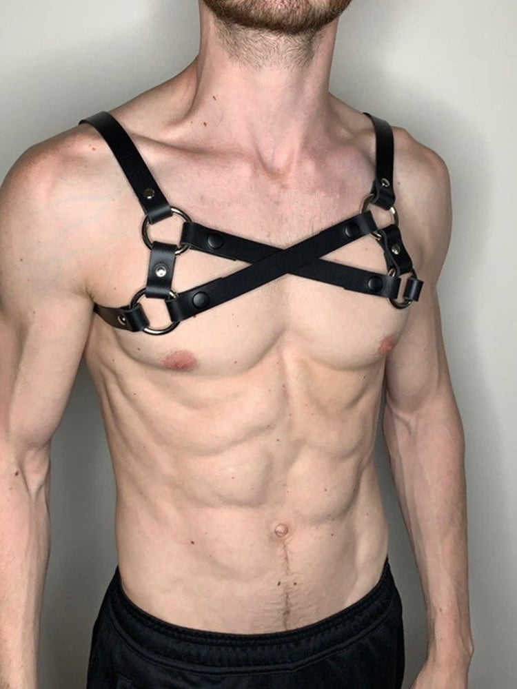 BLACKRISS™Gothic Men's Leather Strap - Black-Blackriss