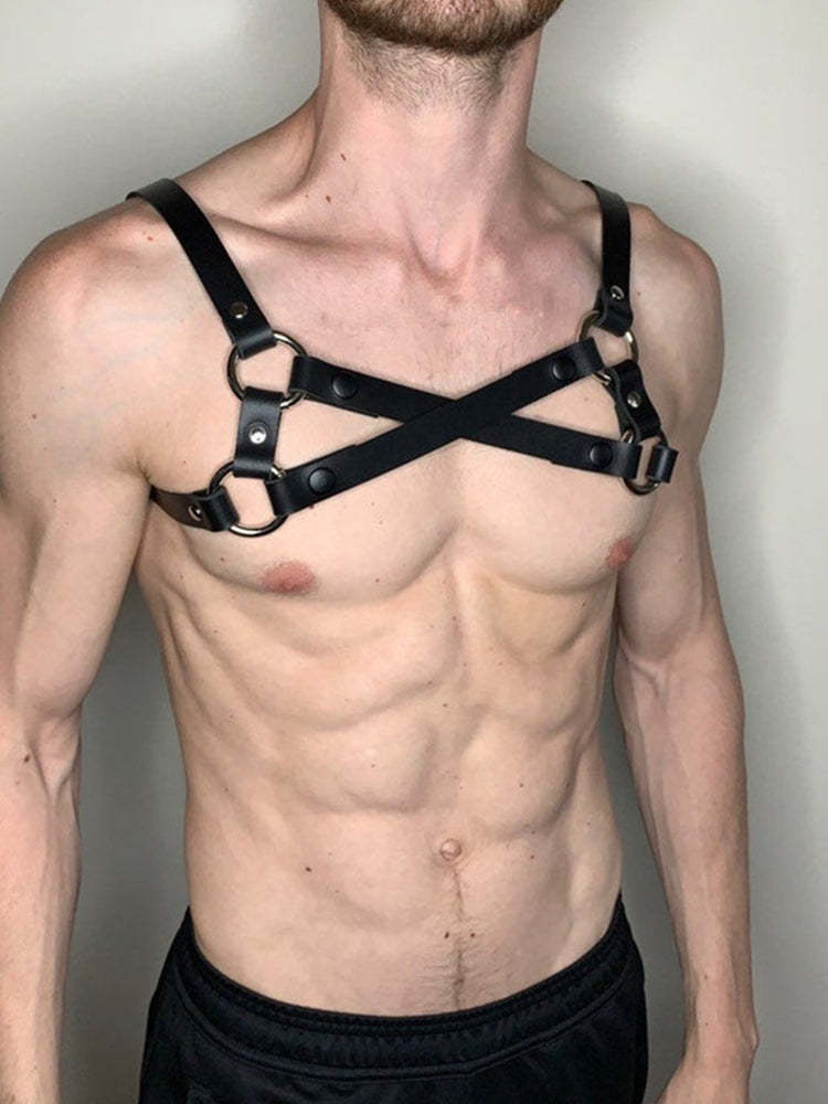 BLACKRISS™Gothic Men's Leather Strap - Black-Blackriss