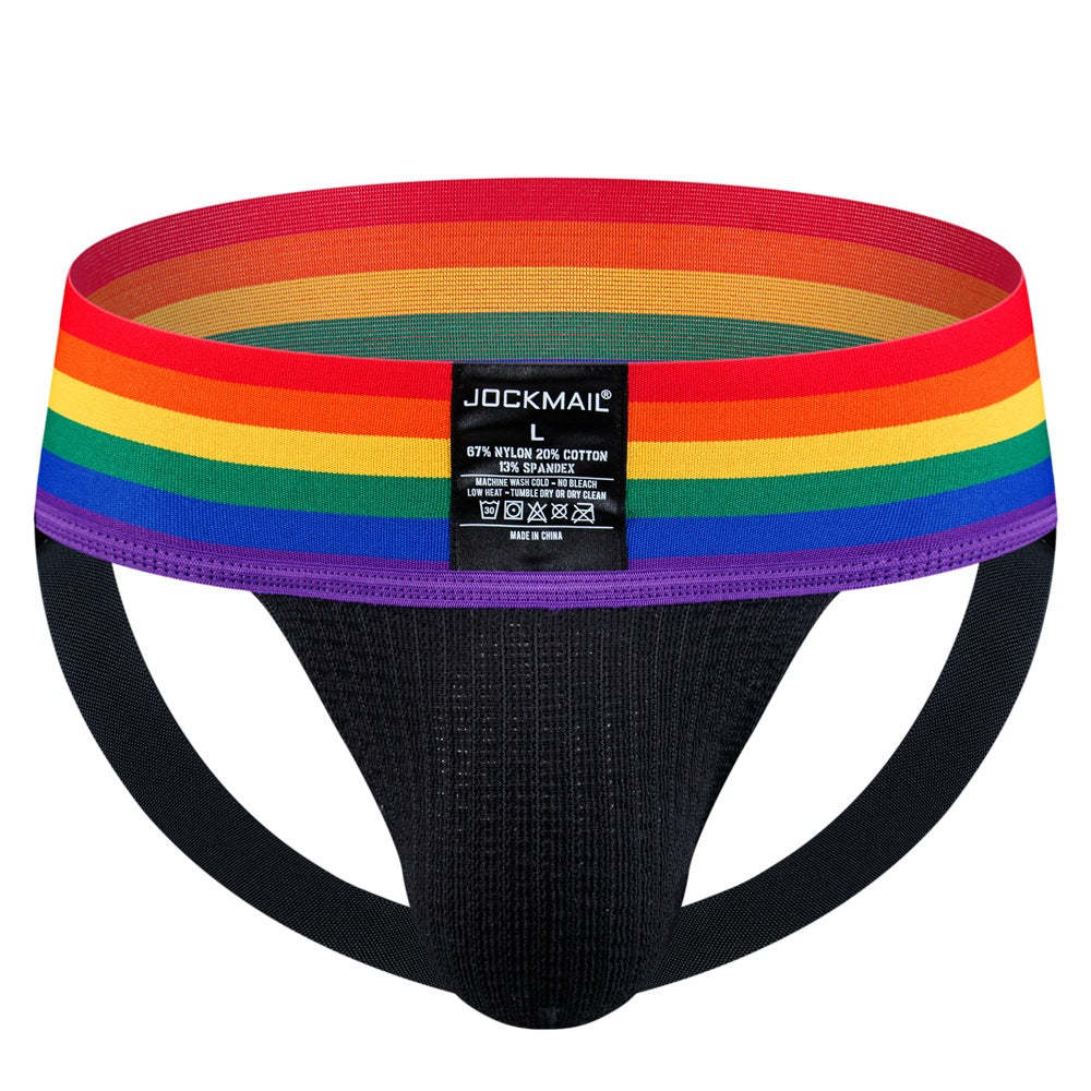 BLACKRISS™Wide Belt Rainbow Pride Jockstrap-Blackriss