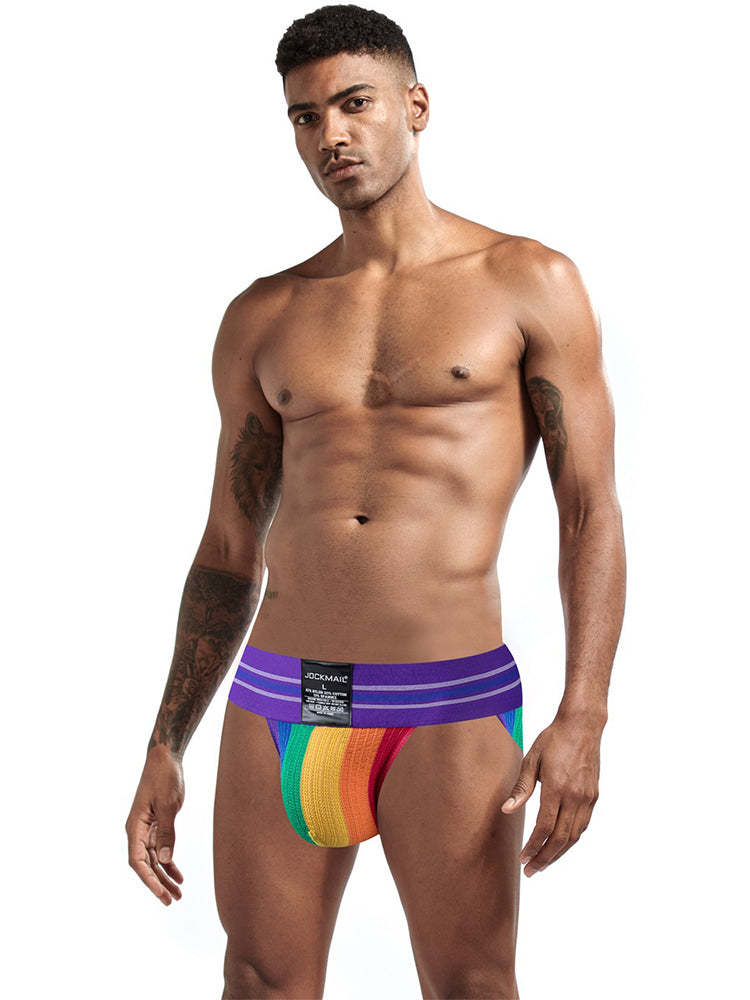 BLACKRISS™Men's Rainbow Stripes Pride Brief-Blackriss