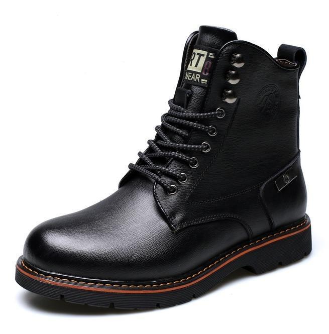 BLACKRISS™Men's Cotton Inside Lace Up Ankle Boot Martin Boots-Blackriss