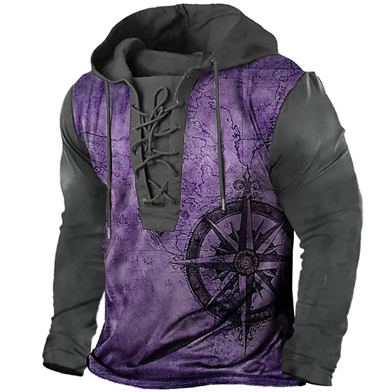 BLACKRISS™Men's Unisex Pullover Hoodie Sweatshirt Hooded Color Block Graphic Pri-Blackriss