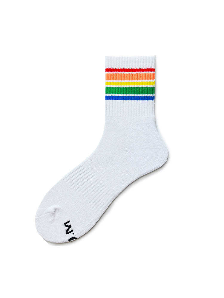 BLACKRISS™Rainbow Striped Sports Cotton Socks-Blackriss