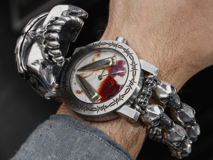 BLACKRISS™Men's Raging Skull Watch--Openable sterling silver skull cap-Blackriss