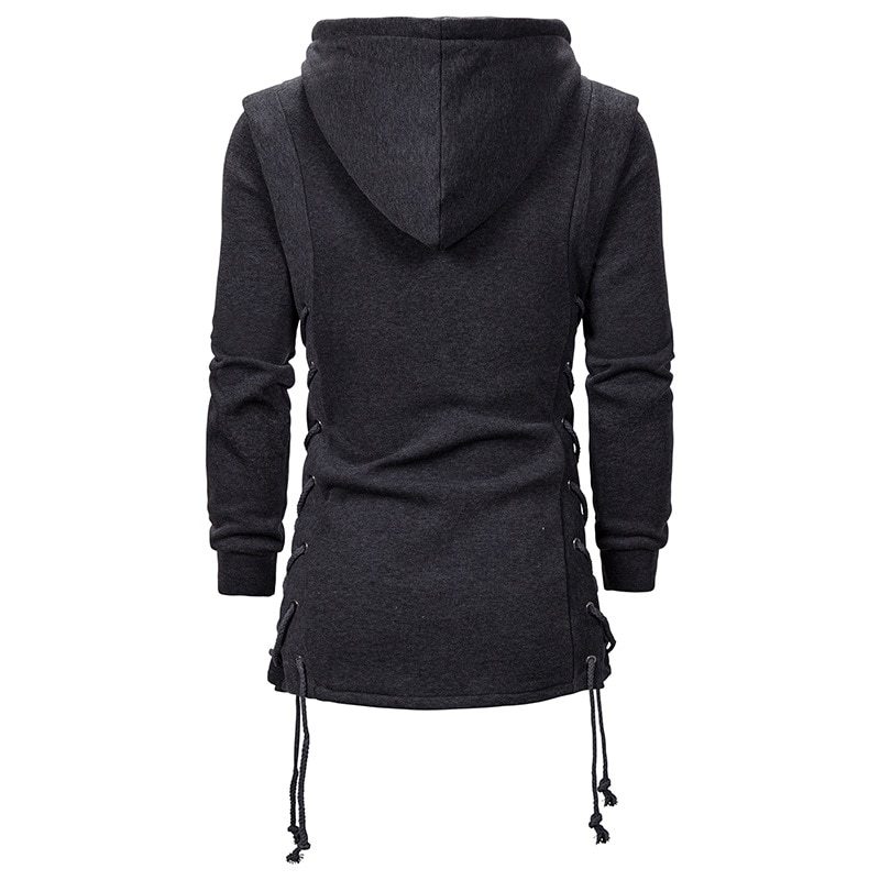BLACKRISS™Dark Tie Hooded Loose Coat Zipper Hoodie-Blackriss