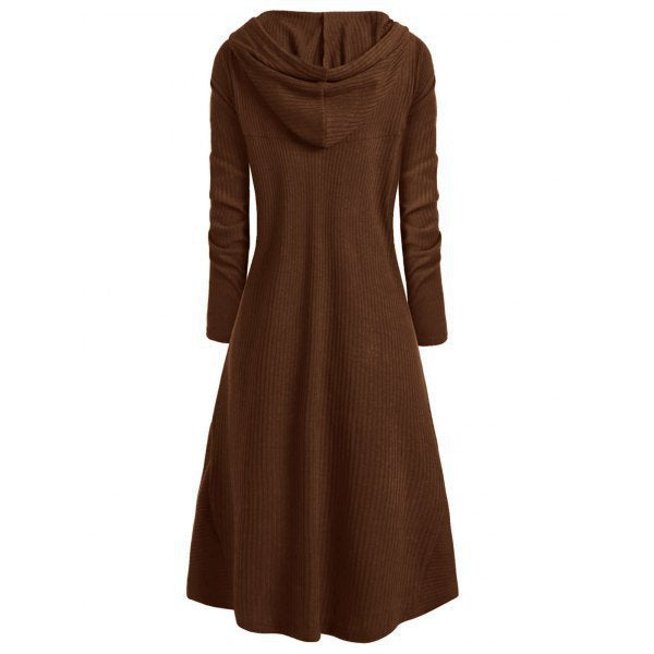 BLACKRISS™Hooded High Low Drop Shoulder Longline Sweater for woman-Blackriss