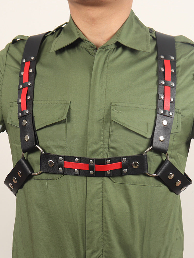 BLACKRISS™Men's Leather Studded Corset Shoulder Harness-Blackriss