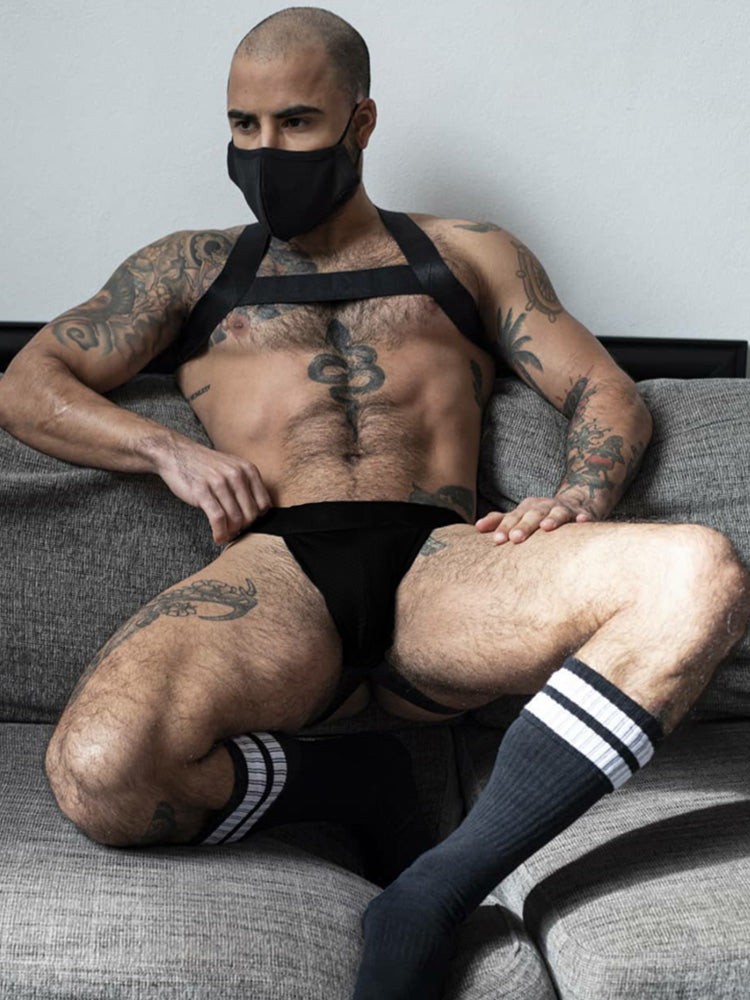 BLACKRISS™Men's Double Thong Briefs Harness Set-Blackriss