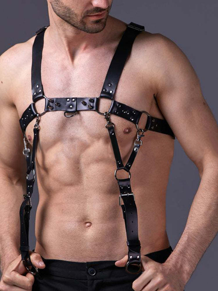 BLACKRISS™Couple Flirting Bondage Strap Harness - Black-Blackriss
