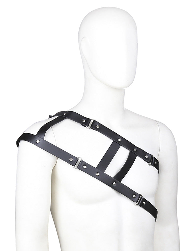 BLACKRISS™Couple Flirting Pu Leather Bondage Straps Harness-Blackriss