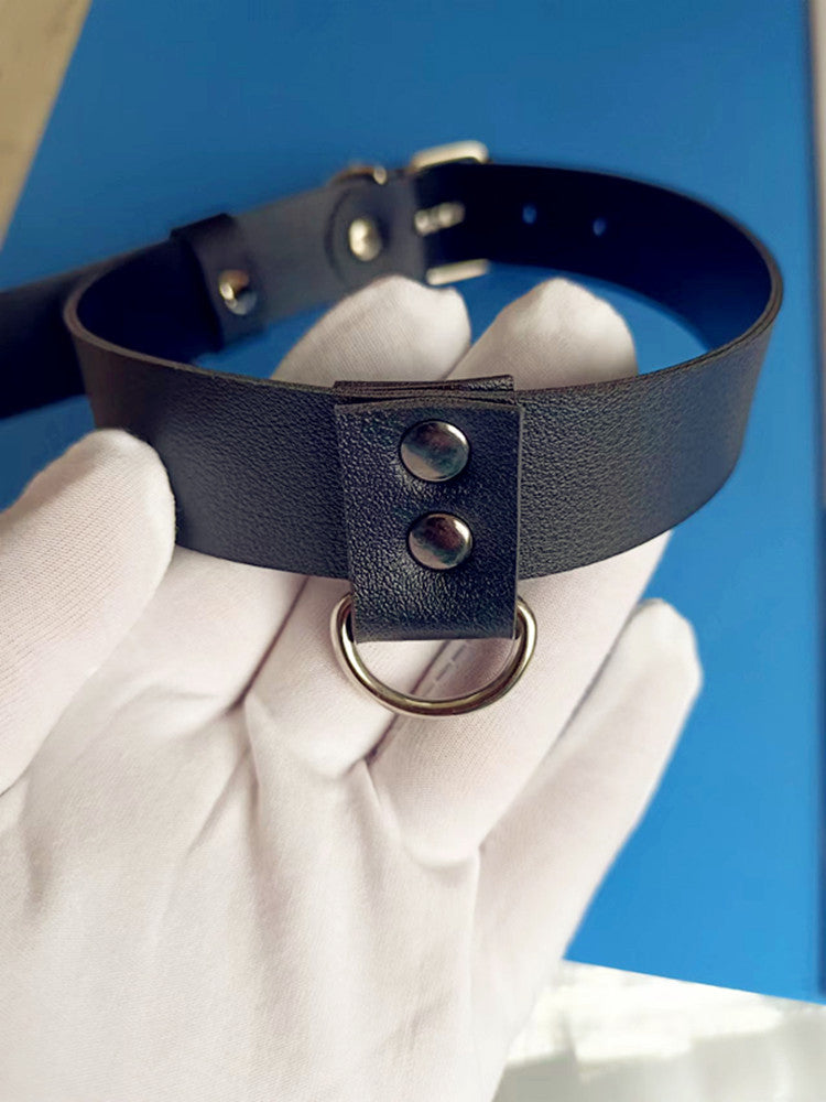 BLACKRISS™Classic Leather Collar Choker Necklace- Black-Blackriss