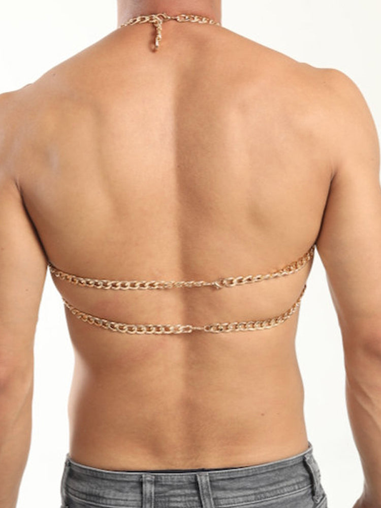 BLACKRISS™Men's Body Chain Harness - Gold-Blackriss