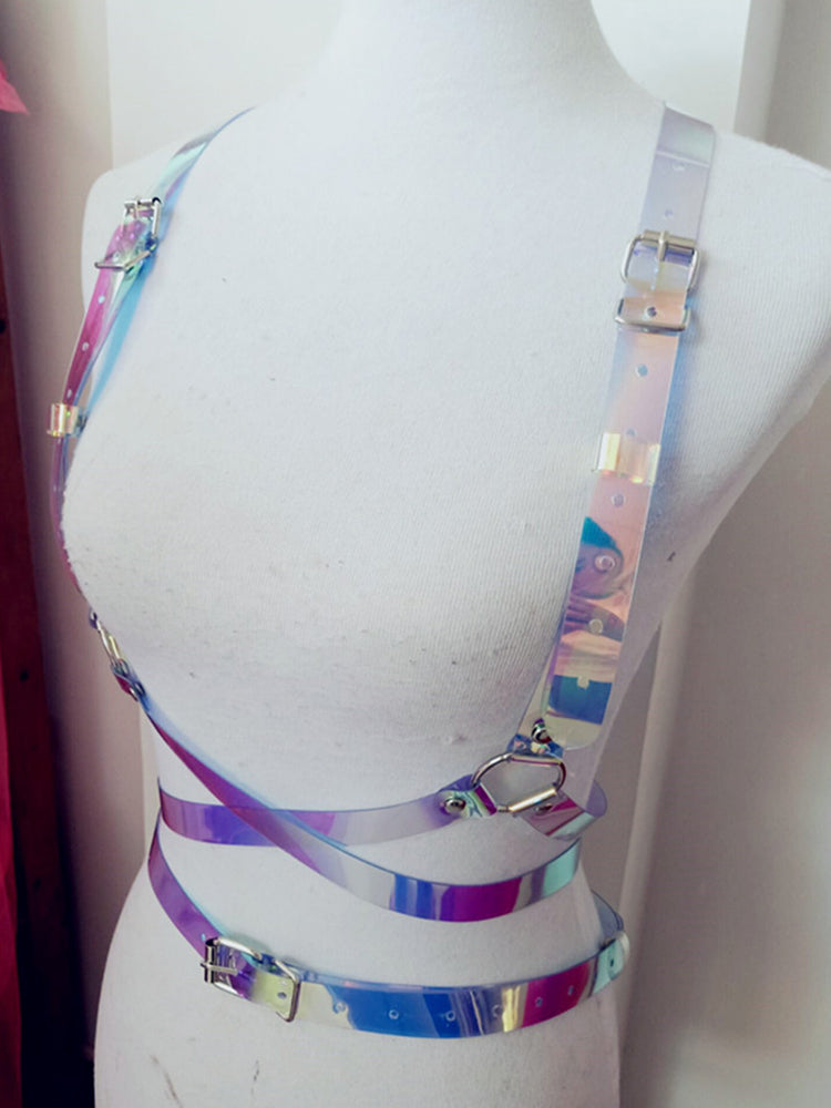 BLACKRISS™Pvc Colorful Punk Style Detachable Harness Strap Belt-Blackriss