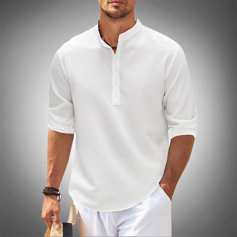 Charleston Contemporary Henley Shirt-Blackriss