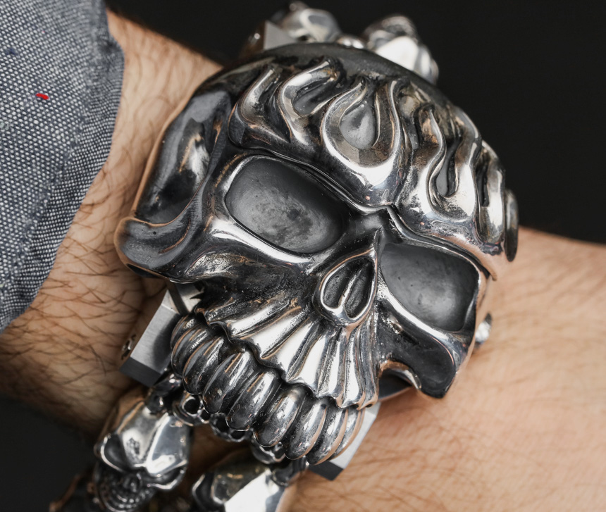 BLACKRISS™Men's Raging Skull Watch--Openable sterling silver skull cap-Blackriss