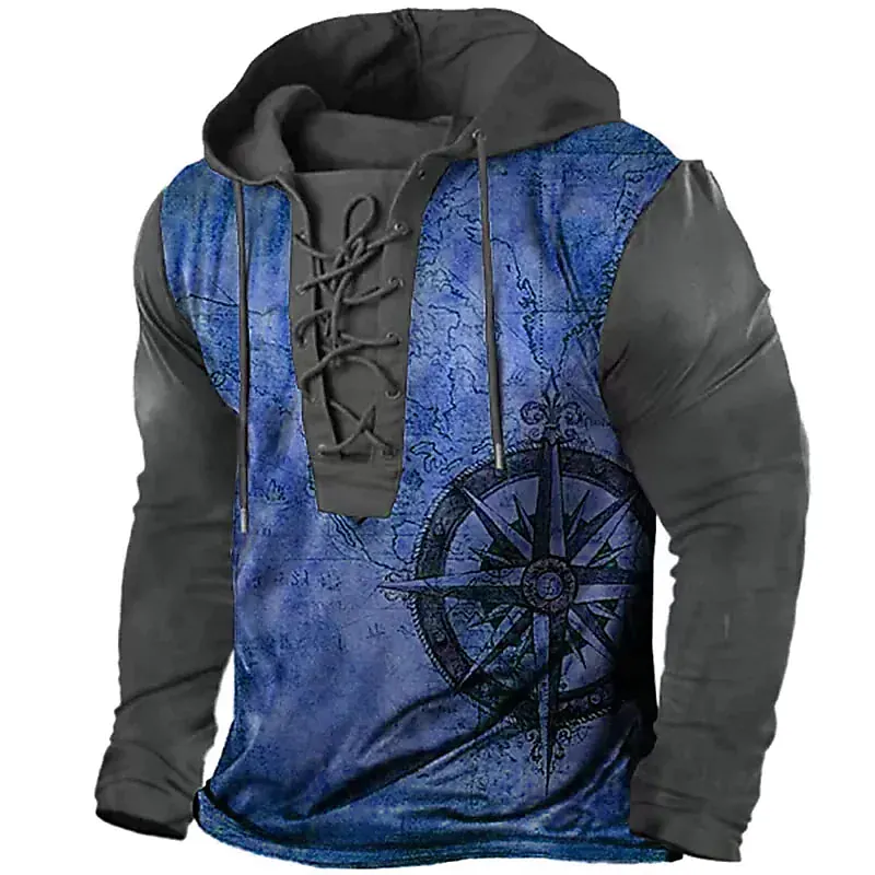 BLACKRISS™Men's Unisex Pullover Hoodie Sweatshirt Hooded Color Block Graphic Pri-Blackriss