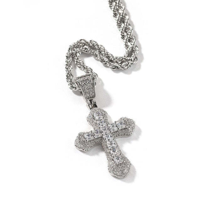 BLACKRISS™Iced Sky Blue Cross Pendant-Blackriss