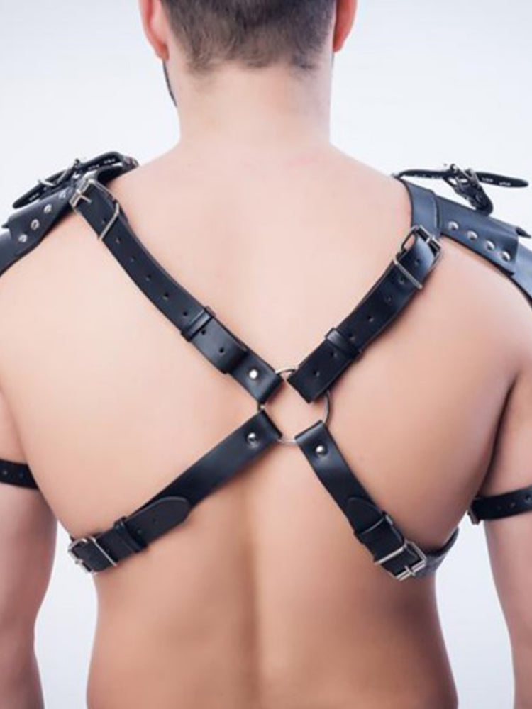 BLACKRISS™Men's Punk Body Armor Chest Harness - Black-Blackriss