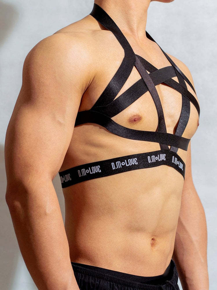 BLACKRISS™Men's Fashion Letters Sexy Hollow Erotic Harness-Blackriss