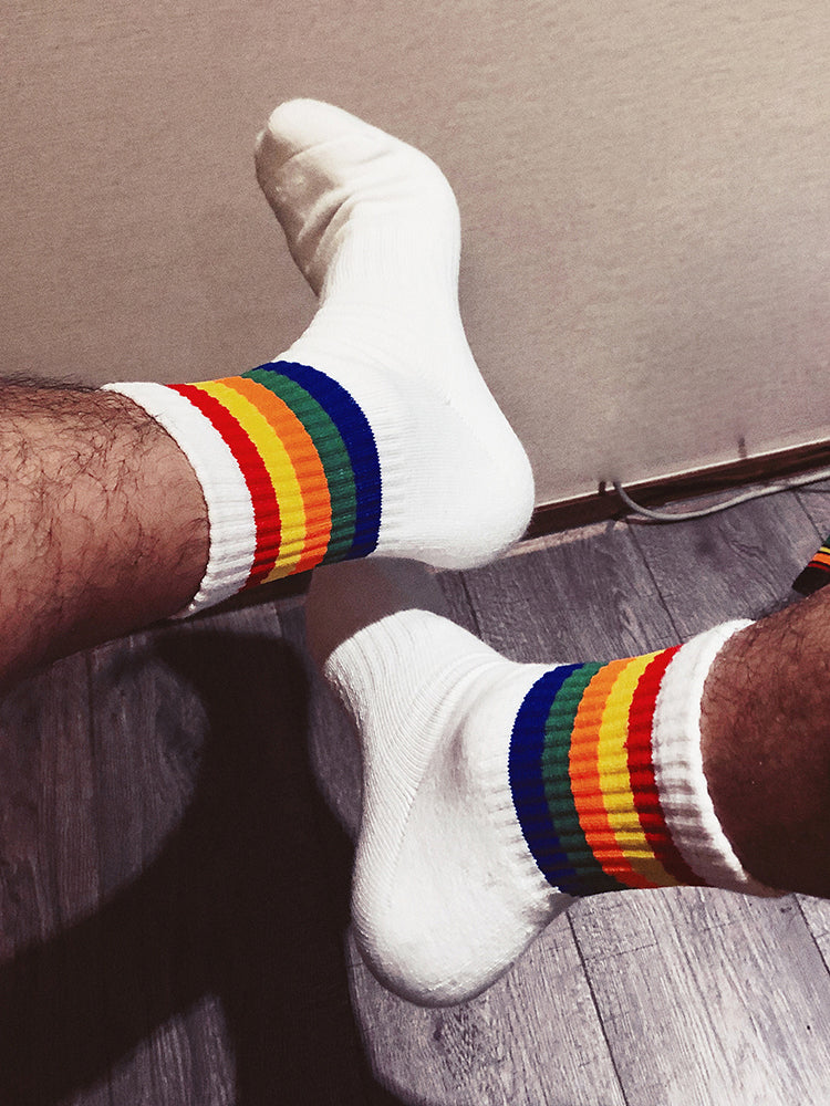 BLACKRISS™Rainbow Striped Sports Cotton Socks-Blackriss