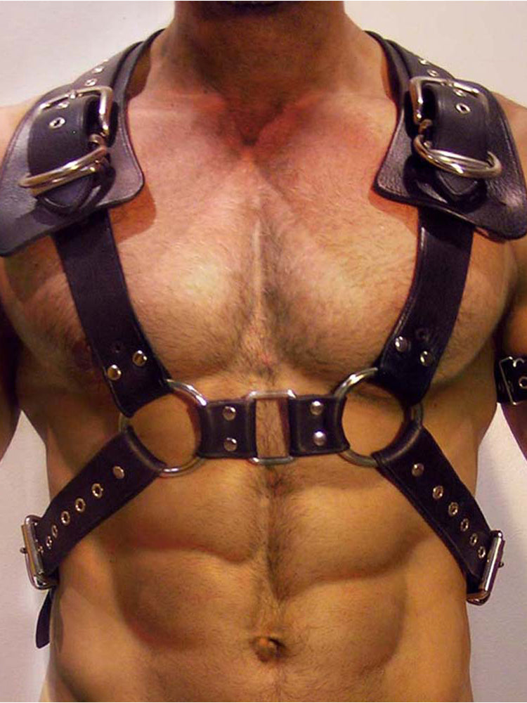 BLACKRISS™Leather Erotic Corset Harness Strap - Black-Blackriss