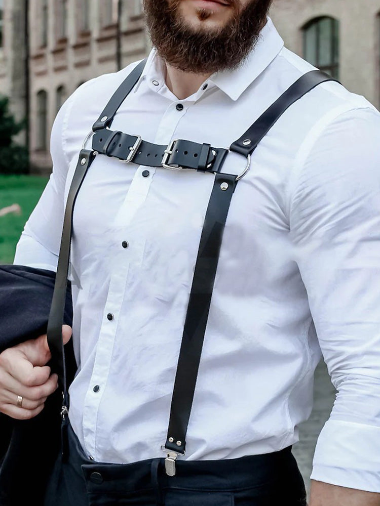 BLACKRISS™Men's Harness Duckbill Clip Belt - Black-Blackriss