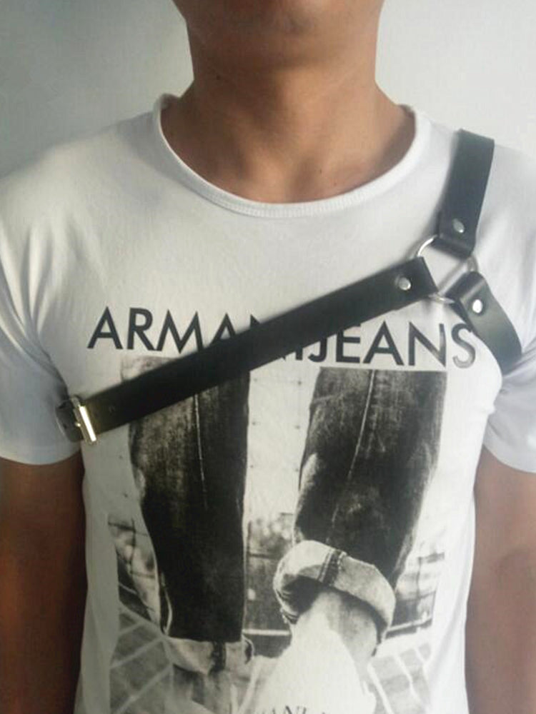BLACKRISS™Fashion Men's Punk Chest Strap Harness - Black-Blackriss