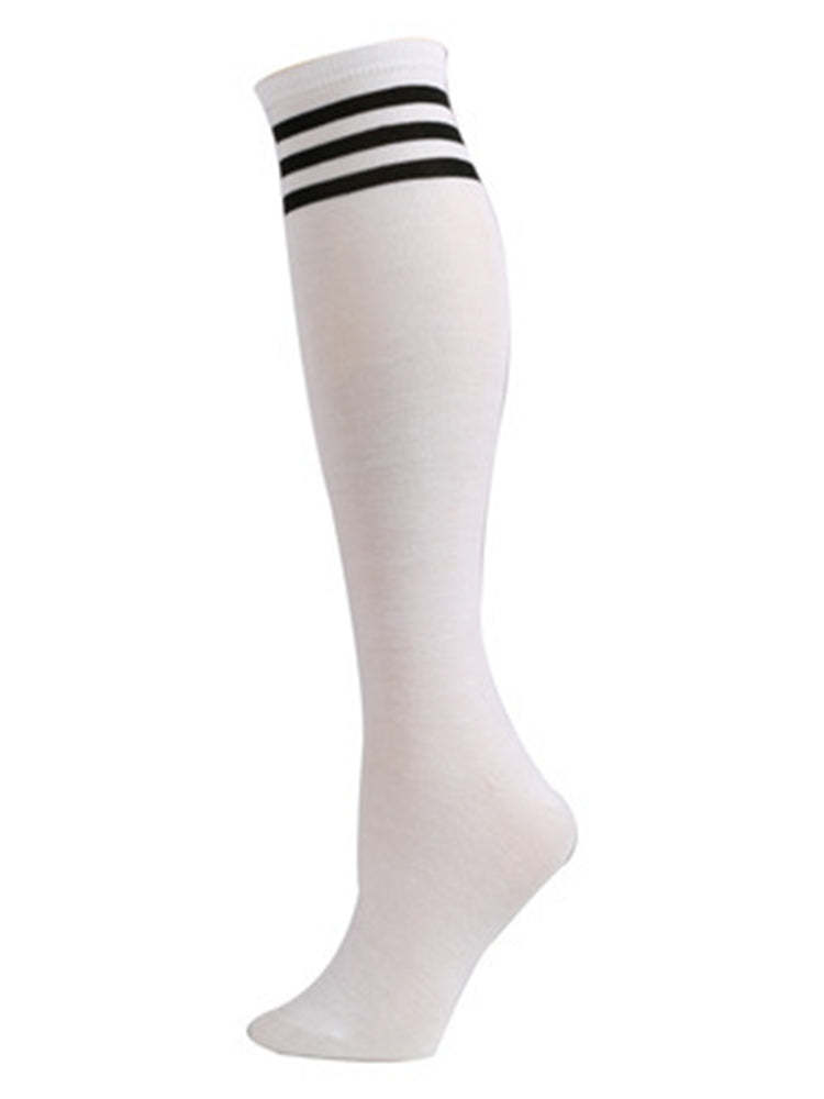 BLACKRISS™Striped White Crew Sports Socks-Blackriss