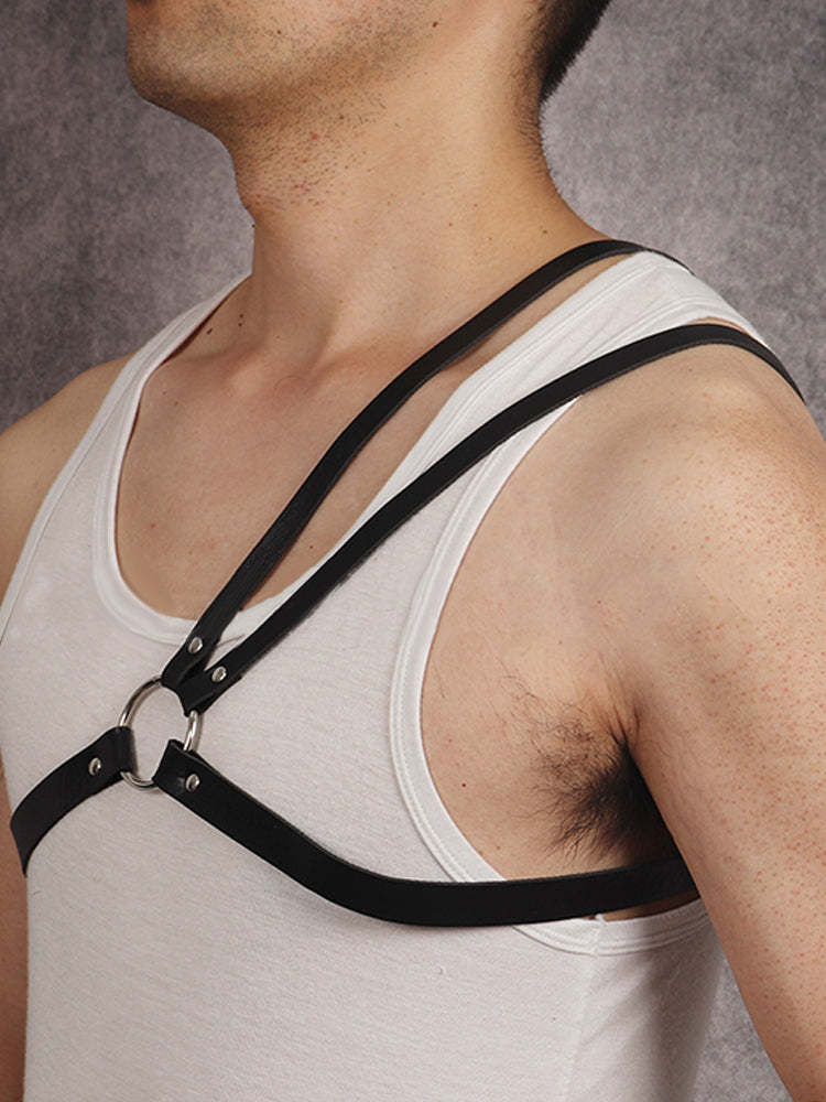 BLACKRISS™Men's Special Prop Leather Restraint Belt Harness-Blackriss