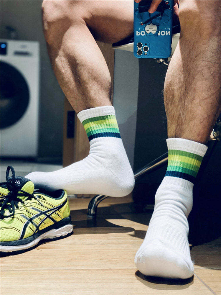 BLACKRISS™Rainbow Striped Sports Cotton Socks-Blackriss