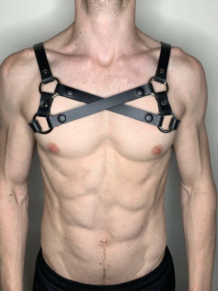 BLACKRISS™Gothic Men's Leather Strap - Black-Blackriss