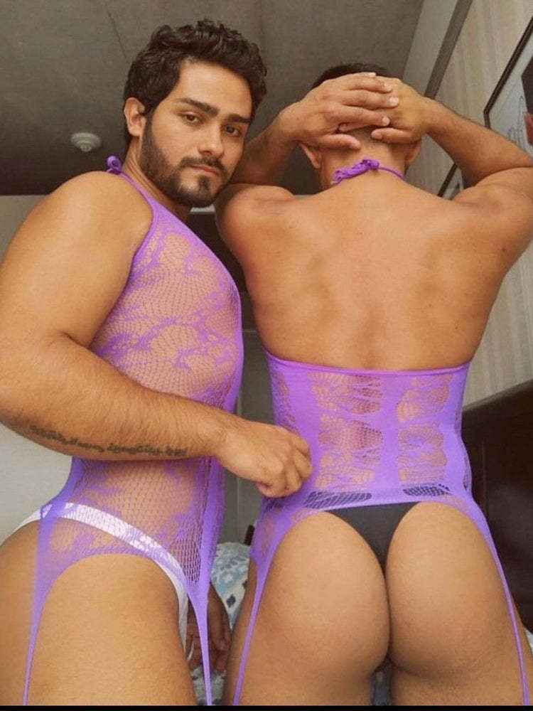 BLACKRISS™Front And Rear Cutout Sock Bodysuit-Blackriss