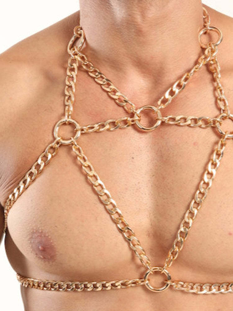 BLACKRISS™Men's Body Chain Harness - Gold-Blackriss