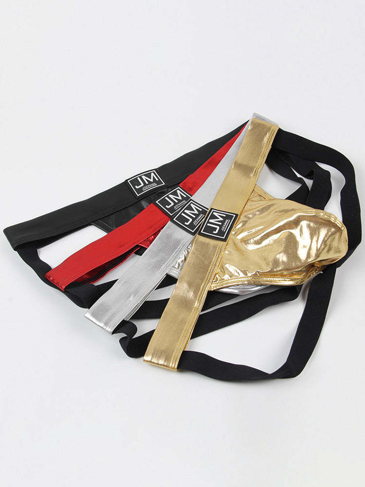 BLACKRISS™Men's Open Crotch Leather Double Thong-Blackriss
