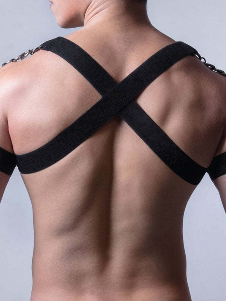 BLACKRISS™Men's Body Chain Leather Strap - Black-Blackriss